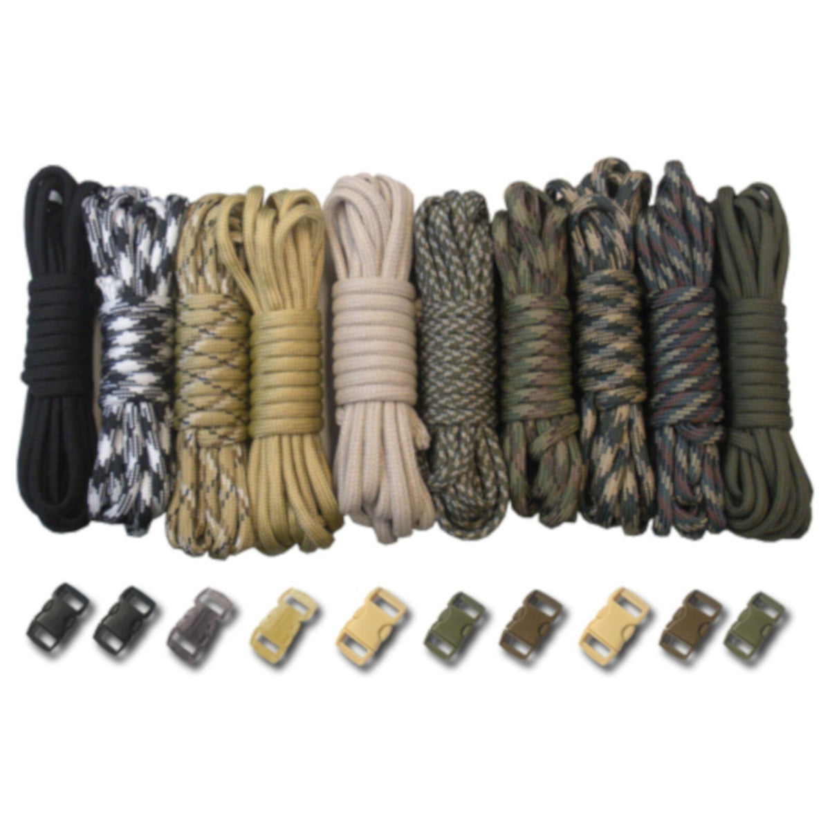 Paracord DIY Bracelet Kit with Buckles - 100 FT Paracord Crafting Set