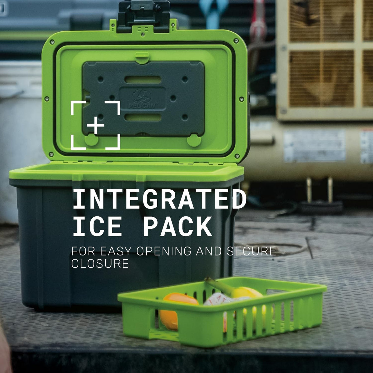 Pelican 8 Quart Cooler Lunch Box - Dark Gray and Green Portable Insulated Carrier