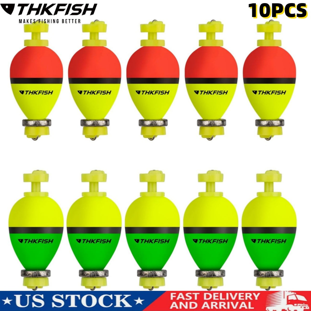 Weighted Foam Fishing Bobbers Floats for Fish 1-2 Inch - Bright Visibility
