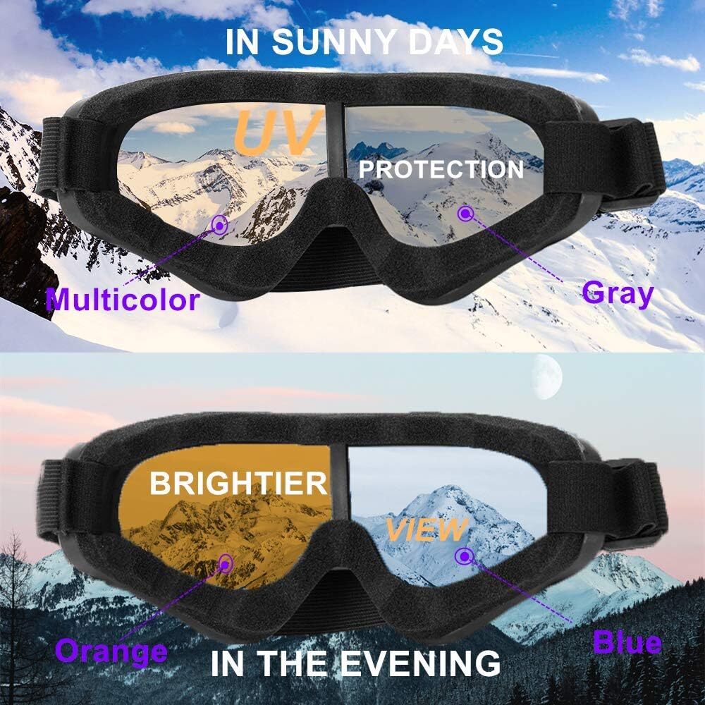 Sports Ski Goggles Snowboard Goggles Anti-Glare UV400 Protective Lens