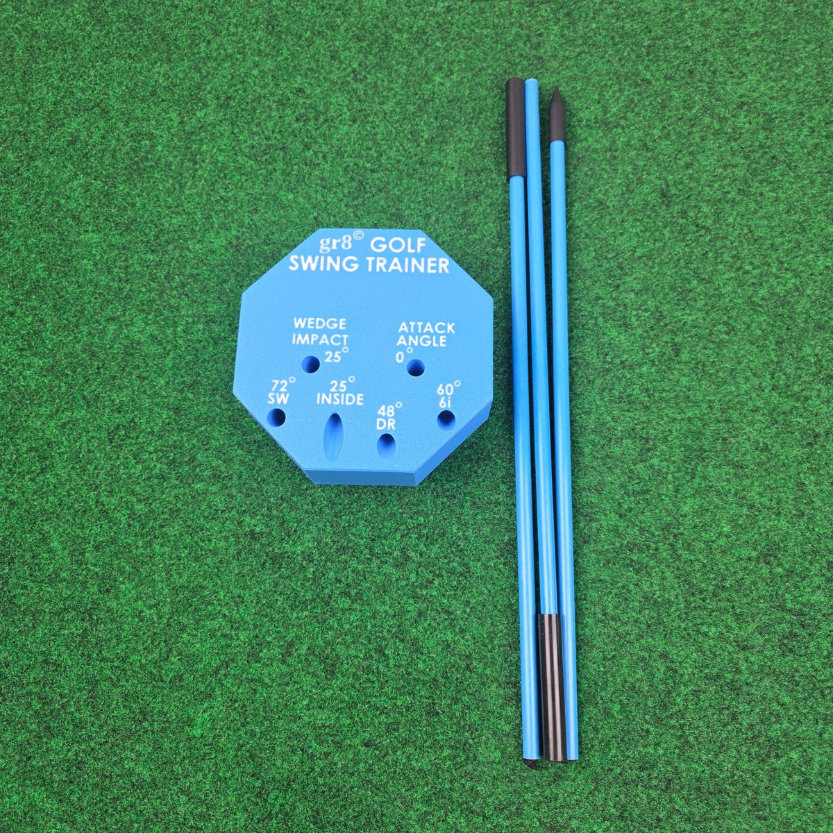 Compact Golf Swing Trainer with Alignment Stick - Weighted & Adjustable for Left/Right Hand