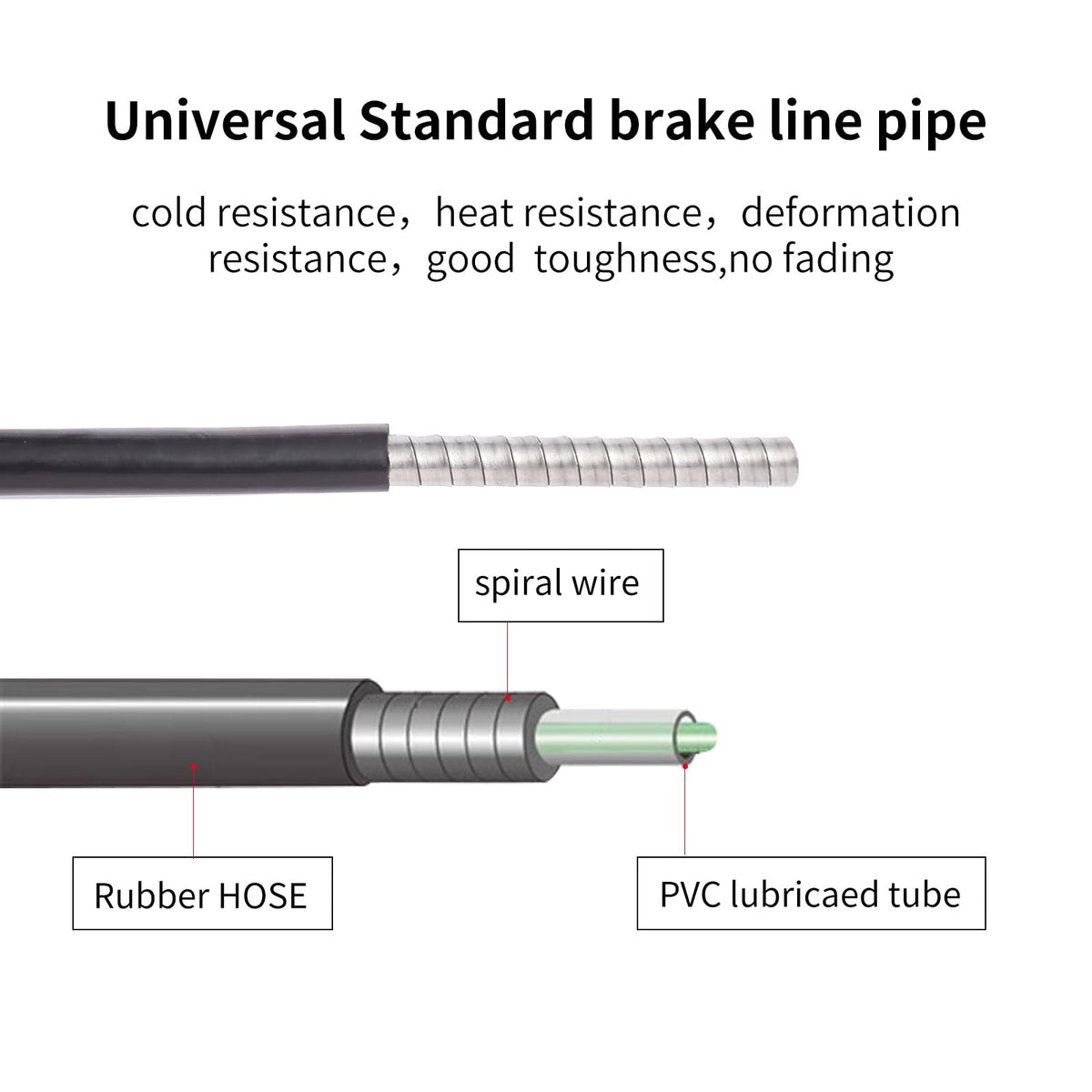 Universal 5mm Bicycle Brake Cable Housing 3m with End Caps for Mountain & Road Bikes