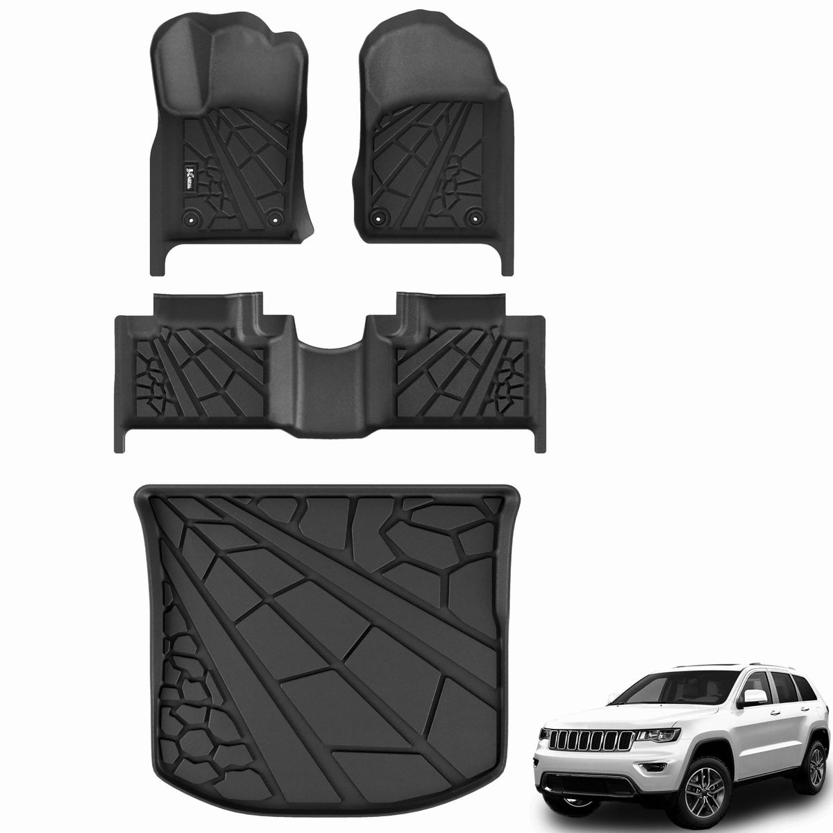 KARPAL Custom Fit Floor Mats & Cargo Liner for Jeep Grand Cherokee 2016-2022