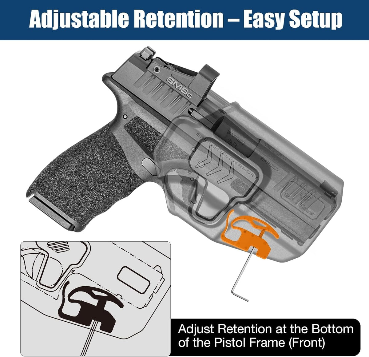 Level II Retention OWB Holster for Springfield Hellcat Pro, RDS Ready, Right Hand
