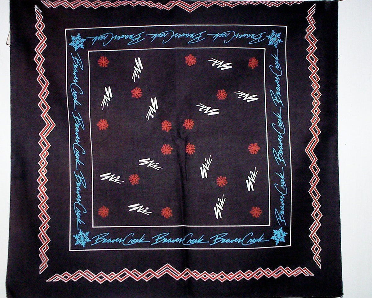 Set of 5 Ski Area Bandanas - Aspen, Vail, Snowmass, Jackson Hole, Crested Butte