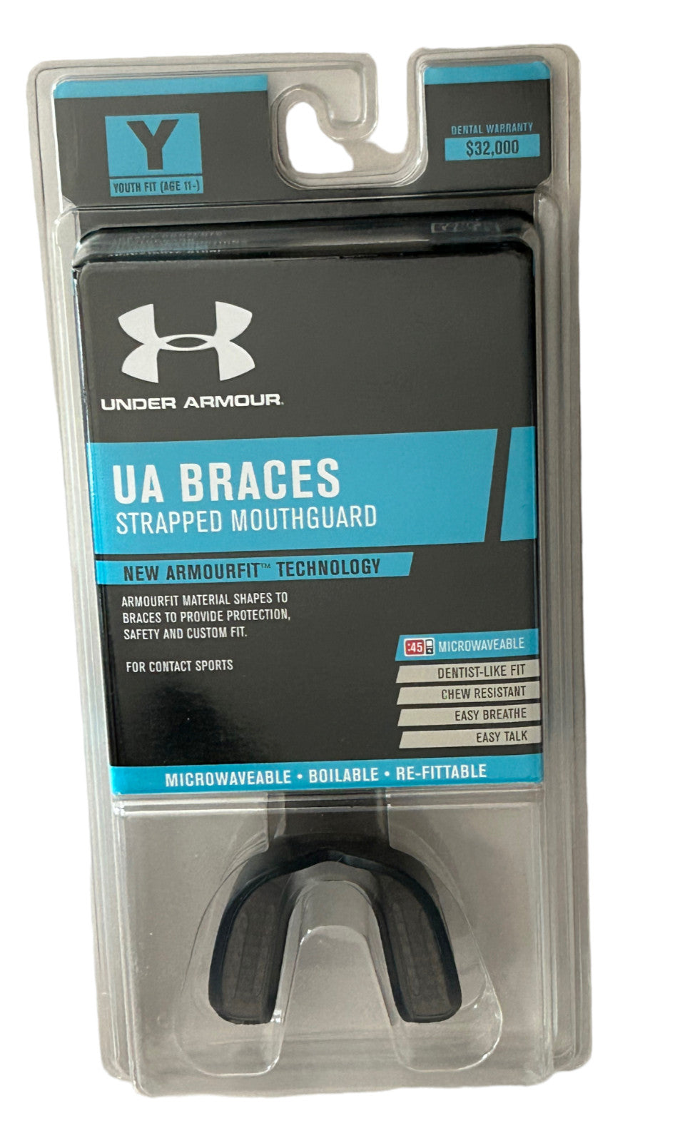 Youth Mouth Guards - 3 Pack for Ages Up to 11 Years, Black, Under Armour