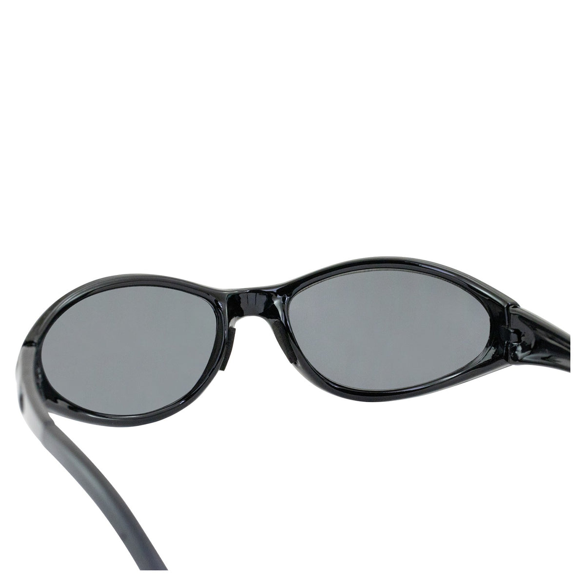 Black Wraparound Motorcycle Sunglasses with Smoke Lenses - UV400 Impact-Resistant