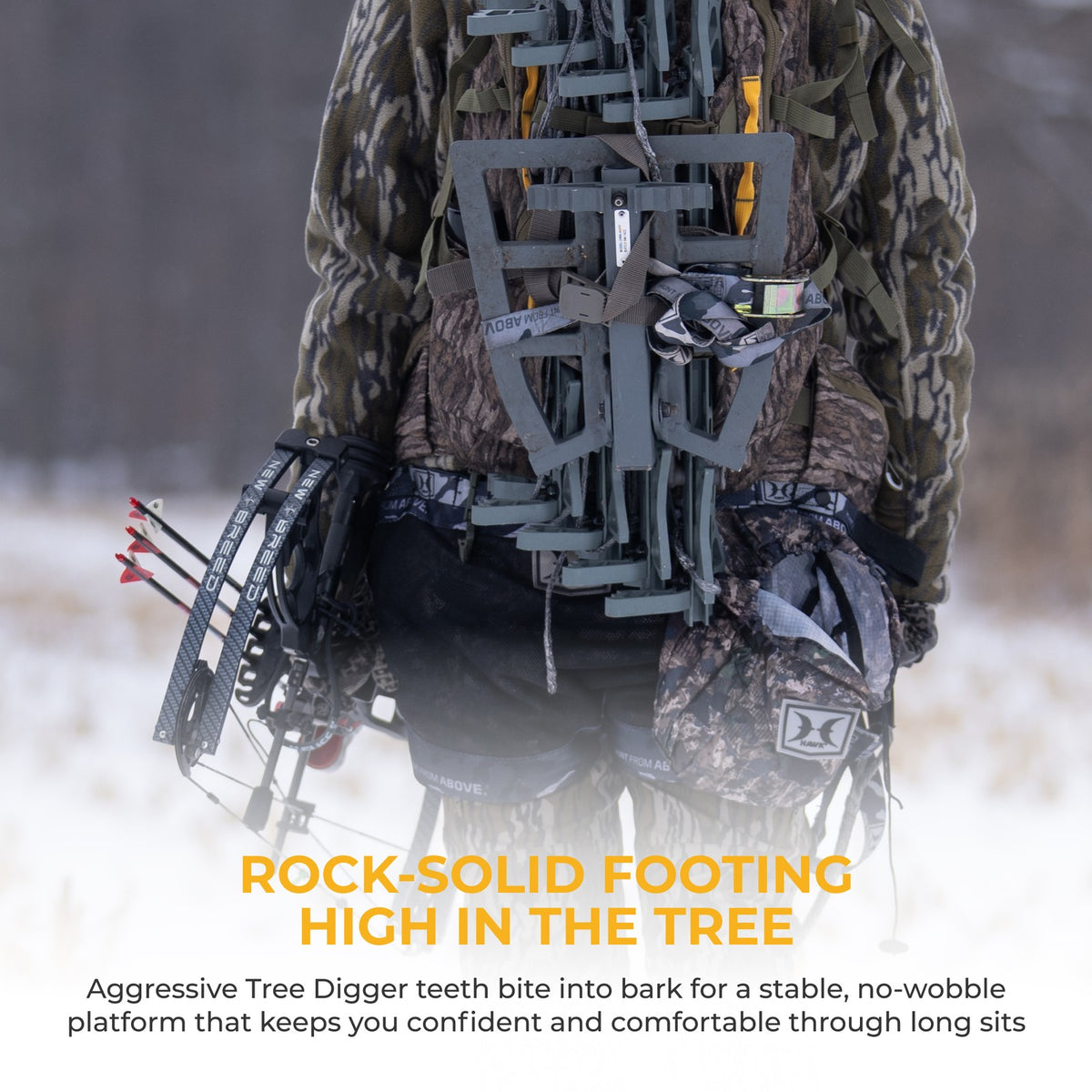 Hawk Full Platform for Tree Digger Teeth Silent Strap Hunting Tree Stand