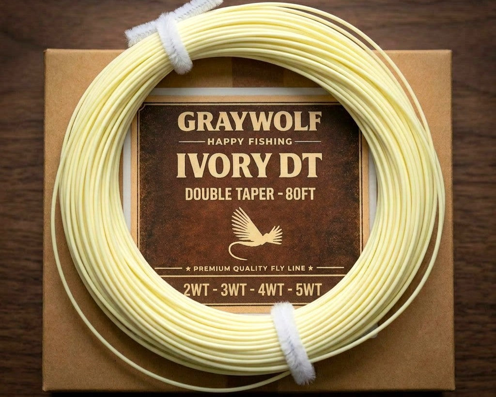 Graywolf Ivory Double Taper Fly Line 4wt - Loops Both Ends, Light Line