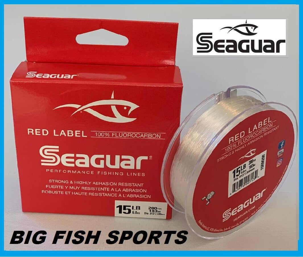 Seaguar Red Label Fluorocarbon Fishing Line 15lb 200 Yards - Clear Salt & Freshwater