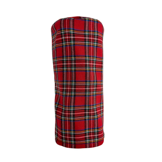Fairway Golf Headcover with Tartan Plaid Design - Red