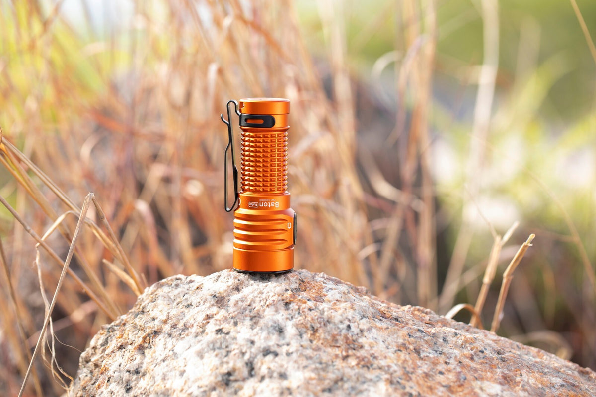 Olight Baton Turbo Orange Compact EDC Flashlight 510m Long Range 1000 Lumens