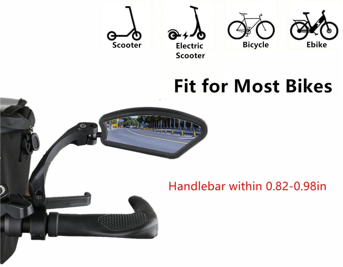 Bike Rearview Mirrors - Handlebar Cycling Safety Mirrors, 2 Pack