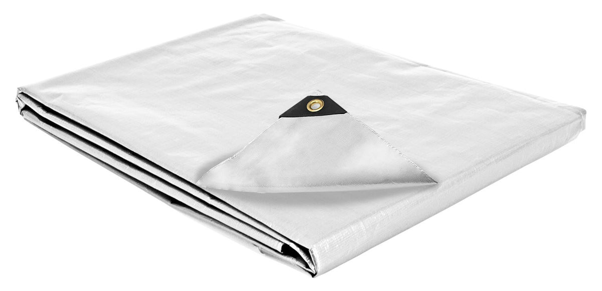 Heavy Duty White Tarp Canopy Cover UV Weather Resistant Poly 12 Mil