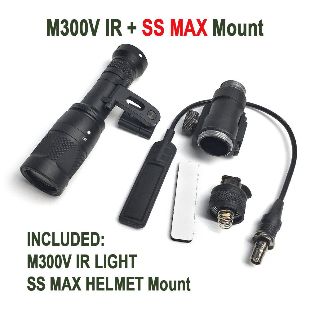 Tactical Helmet Light with IR Flashlight Mount for M300V – Aluminum, S/S MA-X Bracket