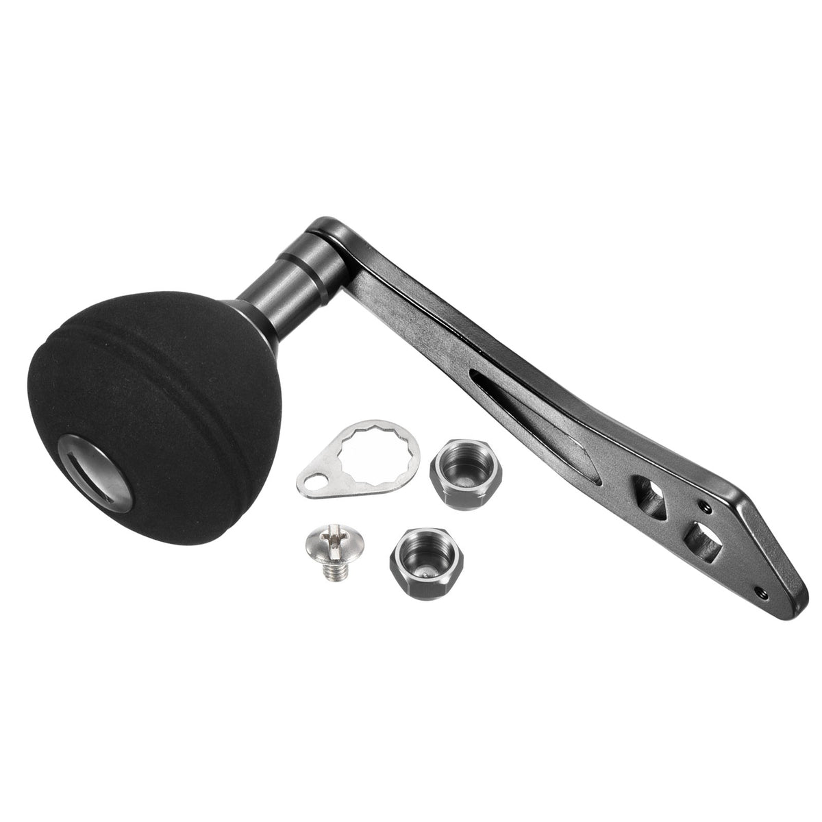 Metal Baitcasting Fishing Reel Handle Knob with EVA Grip Silver