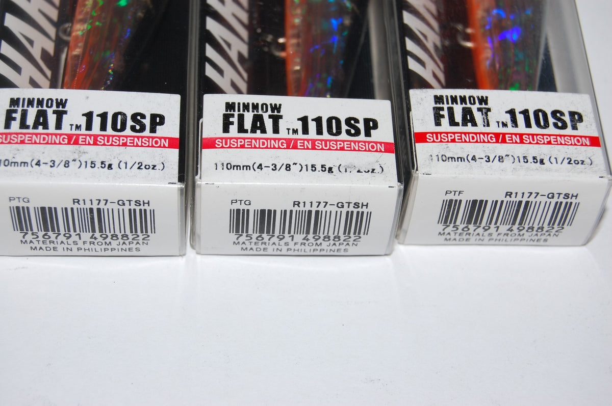 3-Pack Yo Zuri Duel Hardcore Flat Minnow 110SP Fishing Lures - Ghost Tennessee Shad
