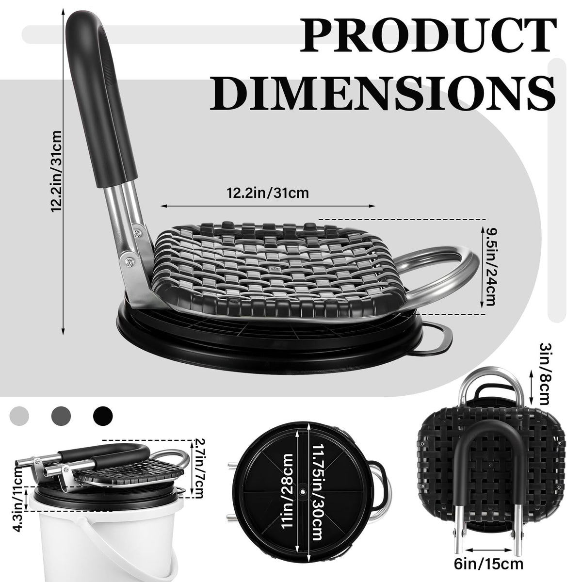 5 Gallon Bucket Seat with Folding Back and 360 Swivel - Outdoor Camping Fishing Chair