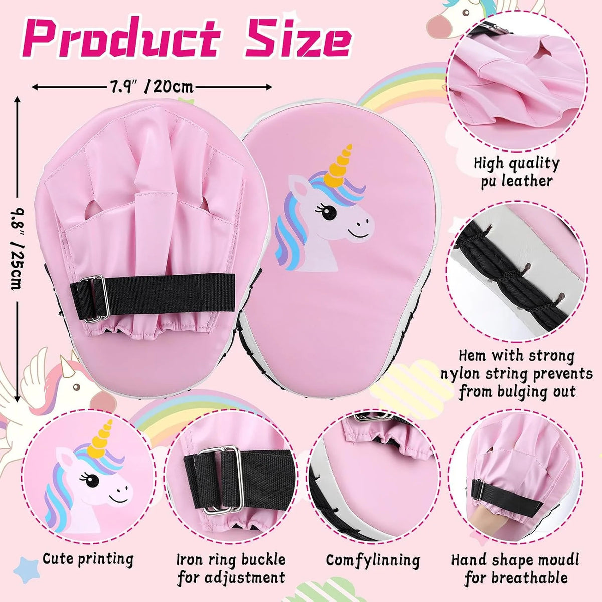 Kids Boxing Gloves and Punching Mitts Set - Unicorn 4oz Training Gear