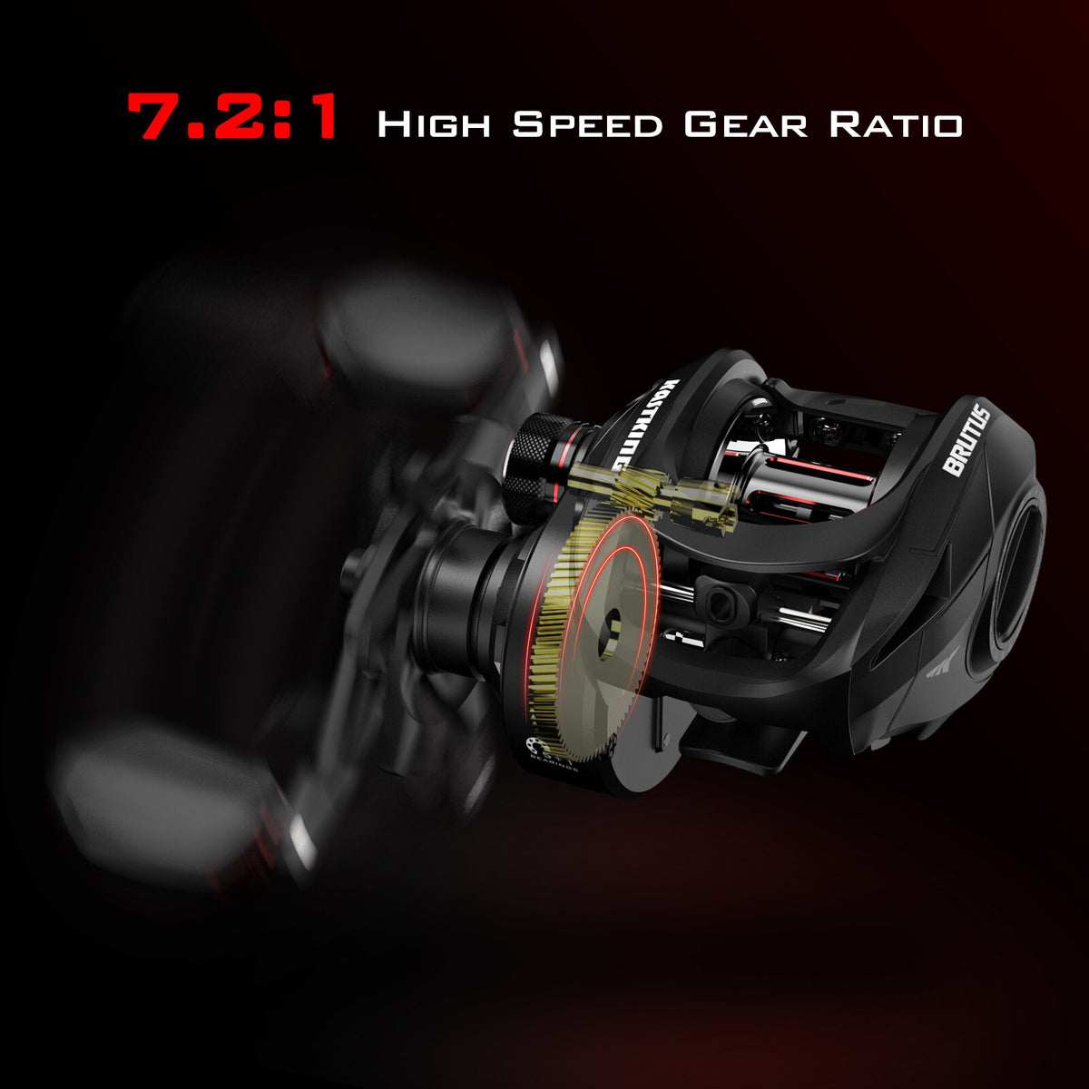 Baitcasting Fishing Reel 7.2:1 Gear Ratio Lightweight Graphite Frame