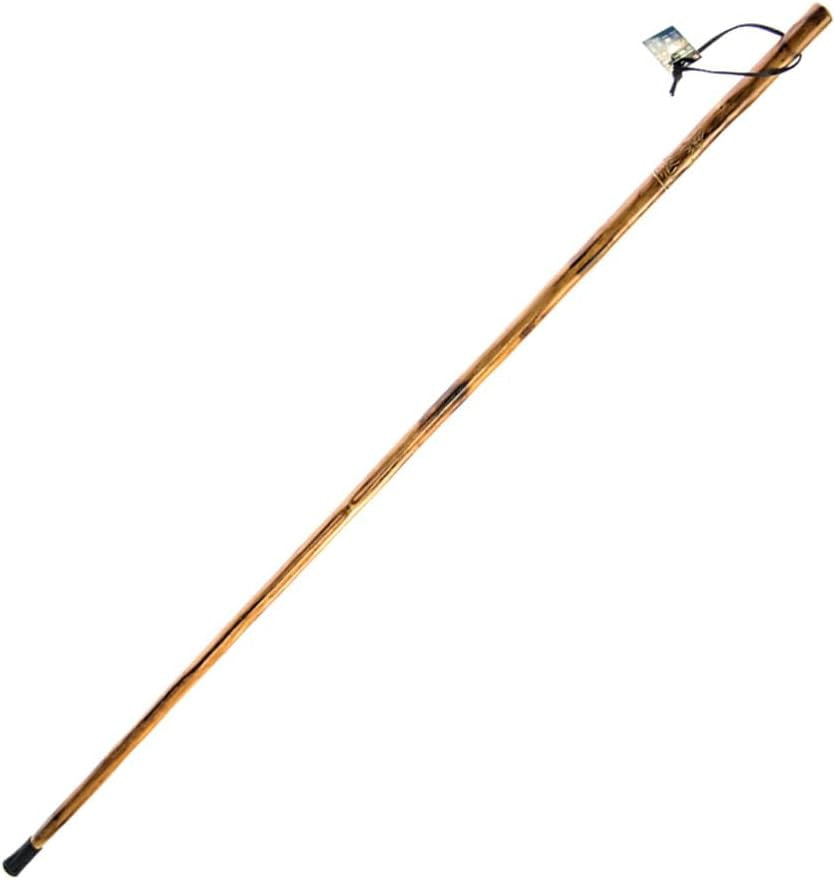 Wooden Hiking Stick with Hand-Carved Howling Wolf - 55 Inch Support Pole