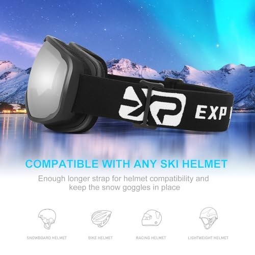 OTG Ski Goggles for Men & Women - Anti-Fog UV Protection Snowboard Goggles