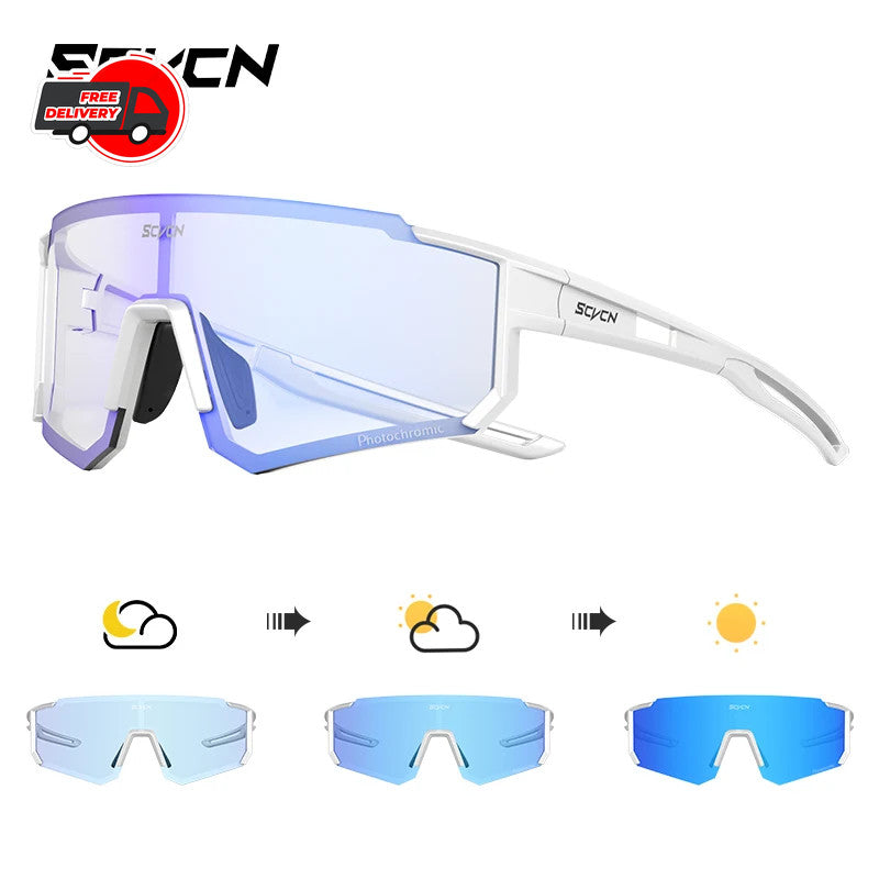 Photochromic Cycling Sunglasses UV400 Men Women UV Protection Bike Glasses
