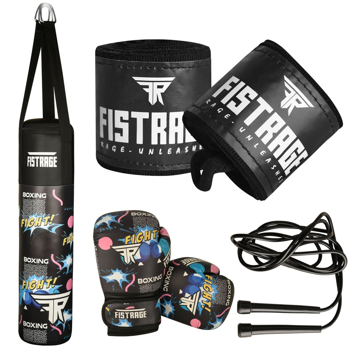 Kids Boxing Set with Heavy Punch Bag and 6oz Gloves - Unfilled or Filled Options