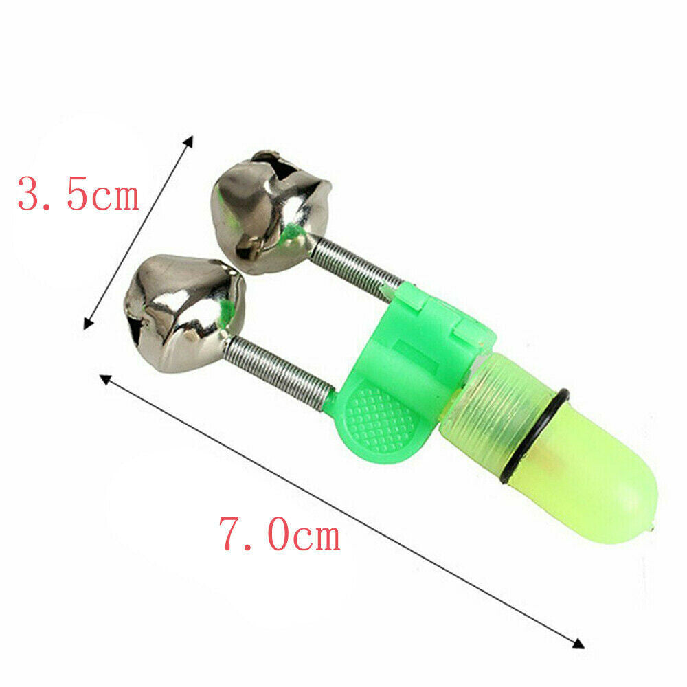 LED Night Fishing Bite Alarm Bells Set for Rod Tip Alert - Waterproof
