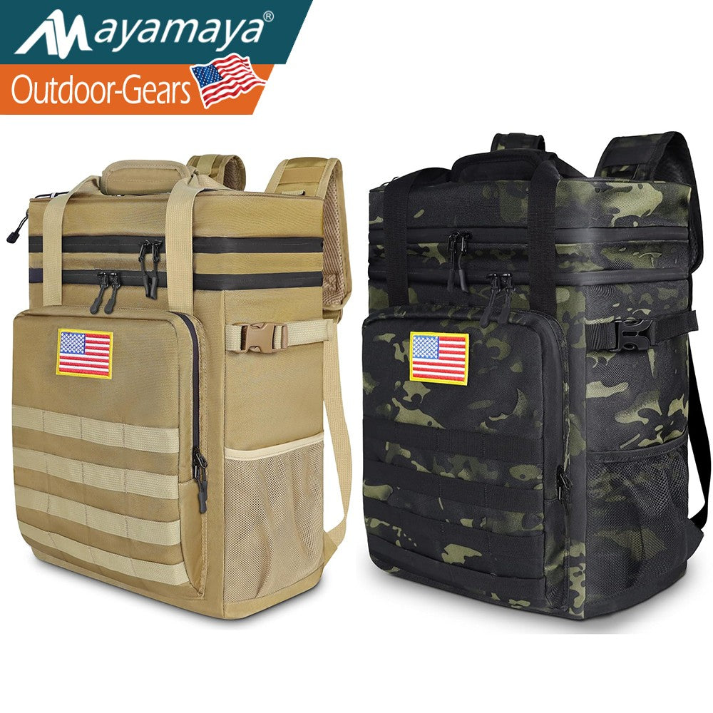 Insulated Tactical Cooler Backpack - Waterproof Leakproof 40 Can Capacity