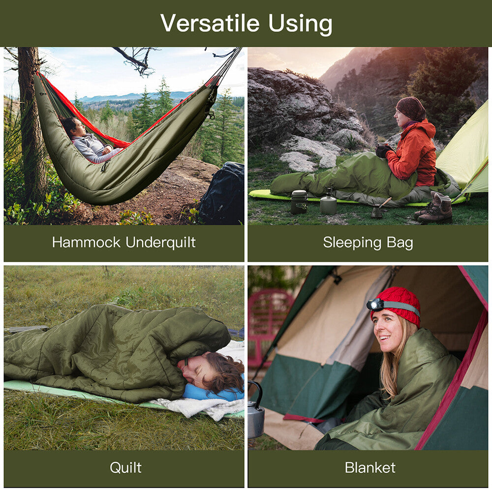 4-Season Insulated Hammock Underquilt for Camping & Backpacking