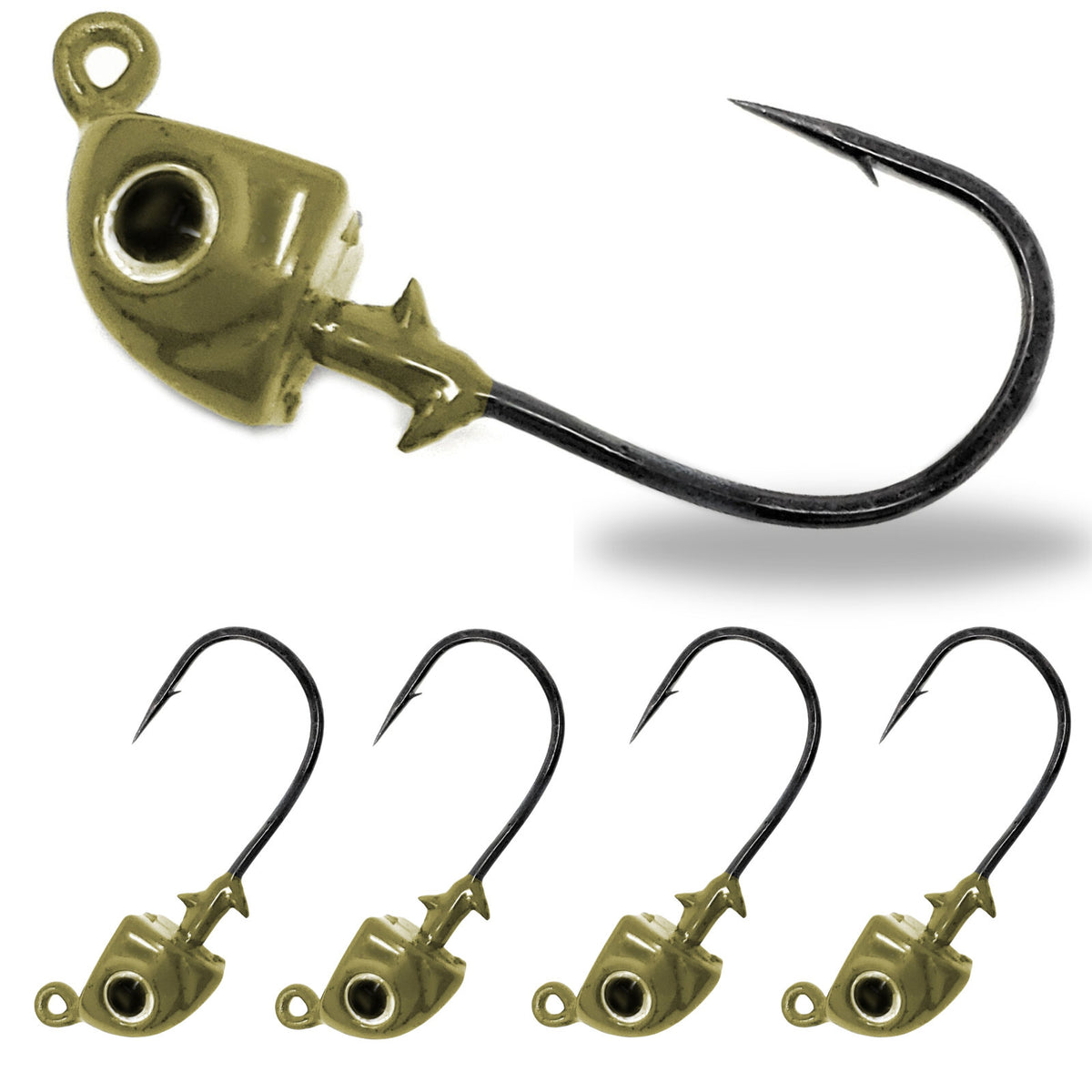Tungsten Swimbait Jig Heads - Bass Fishing Weedsless Tackle 5-Pack