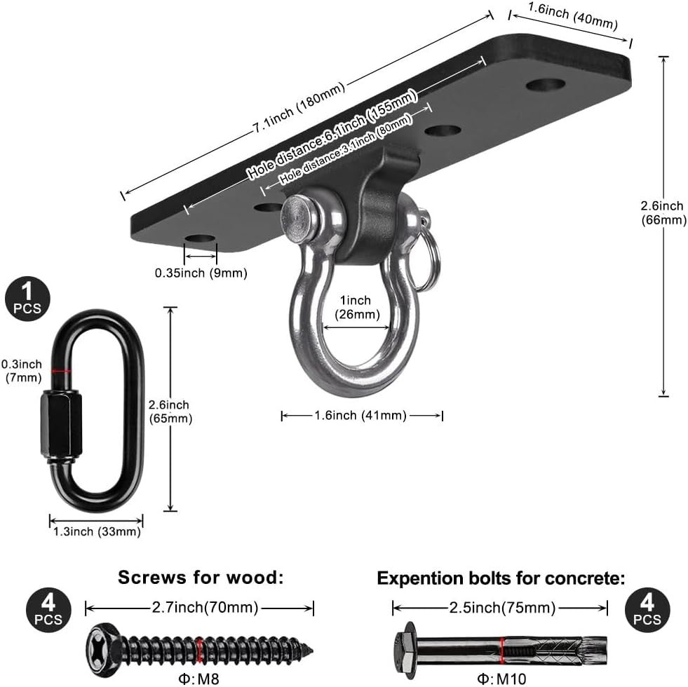 Heavy Duty Wall Mount Boxing Bag Bracket with Adjustable Length for Home Gym