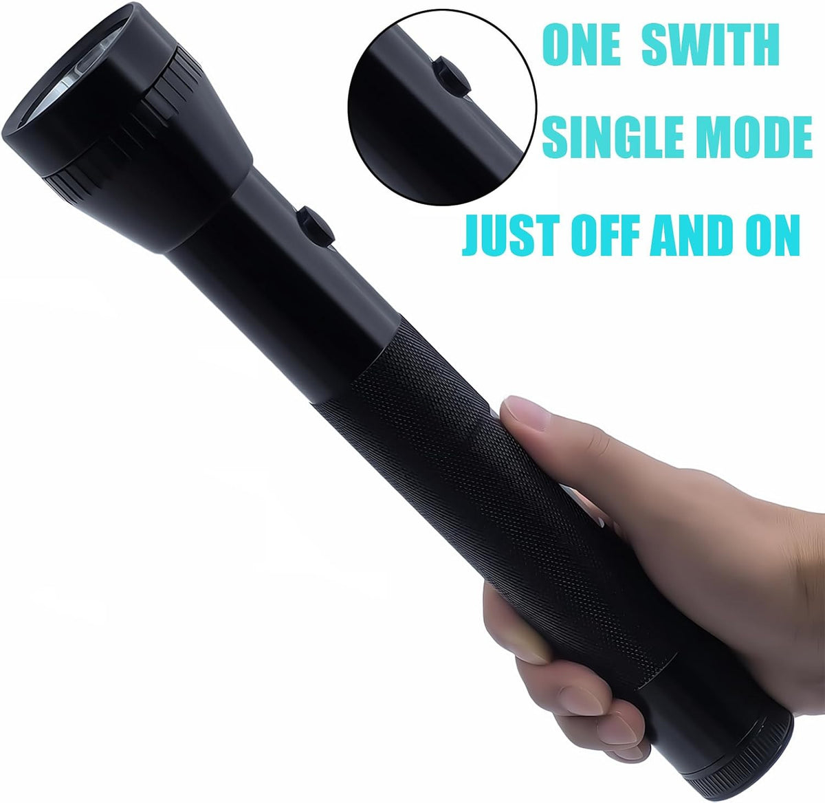 Heavy Duty LED Flashlight with 3 D Cell Batteries, High Lumens, Emergency & Outdoor Use