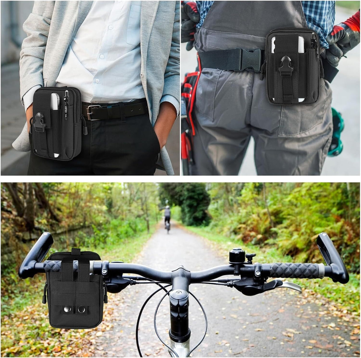 Tactical Molle Waist Pouch Utility Belt Bag Phone Holster for Outdoor & Work