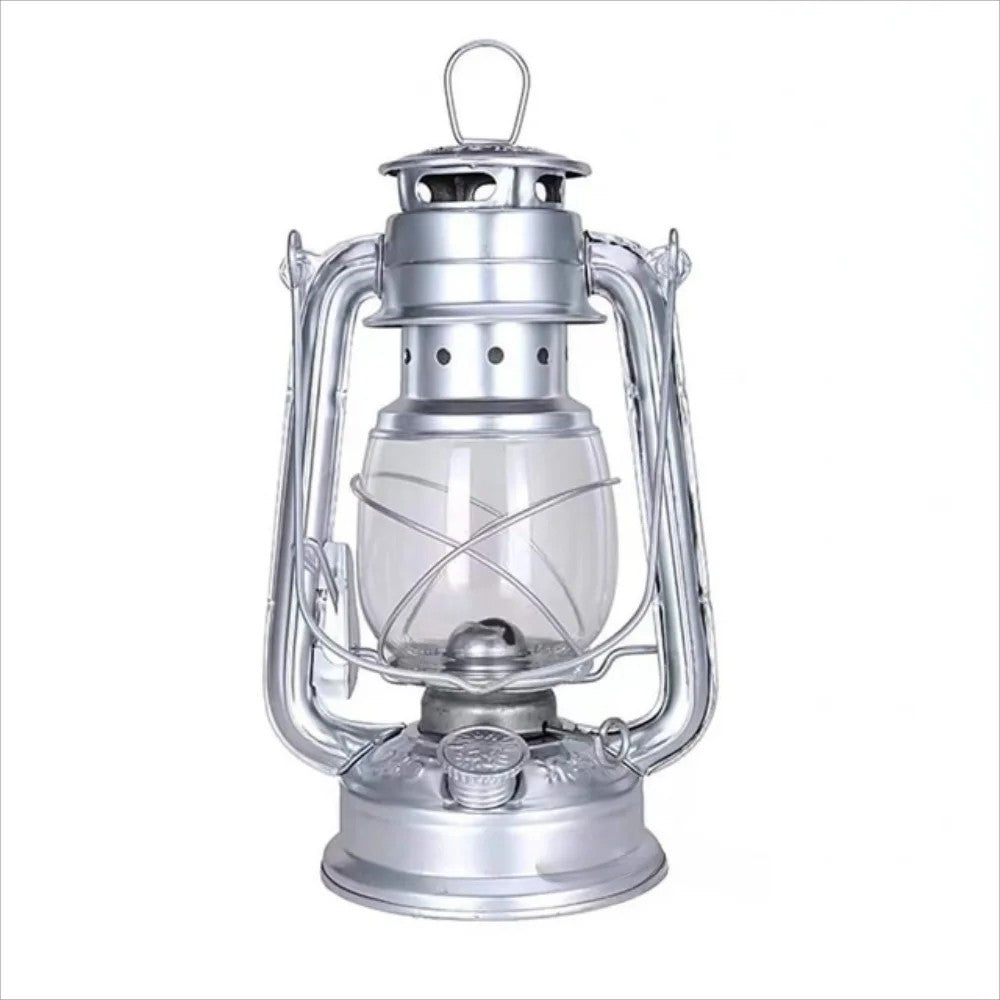 Vintage Camping Lantern Oil Lamp - Portable Outdoor Bronze Light 19cm