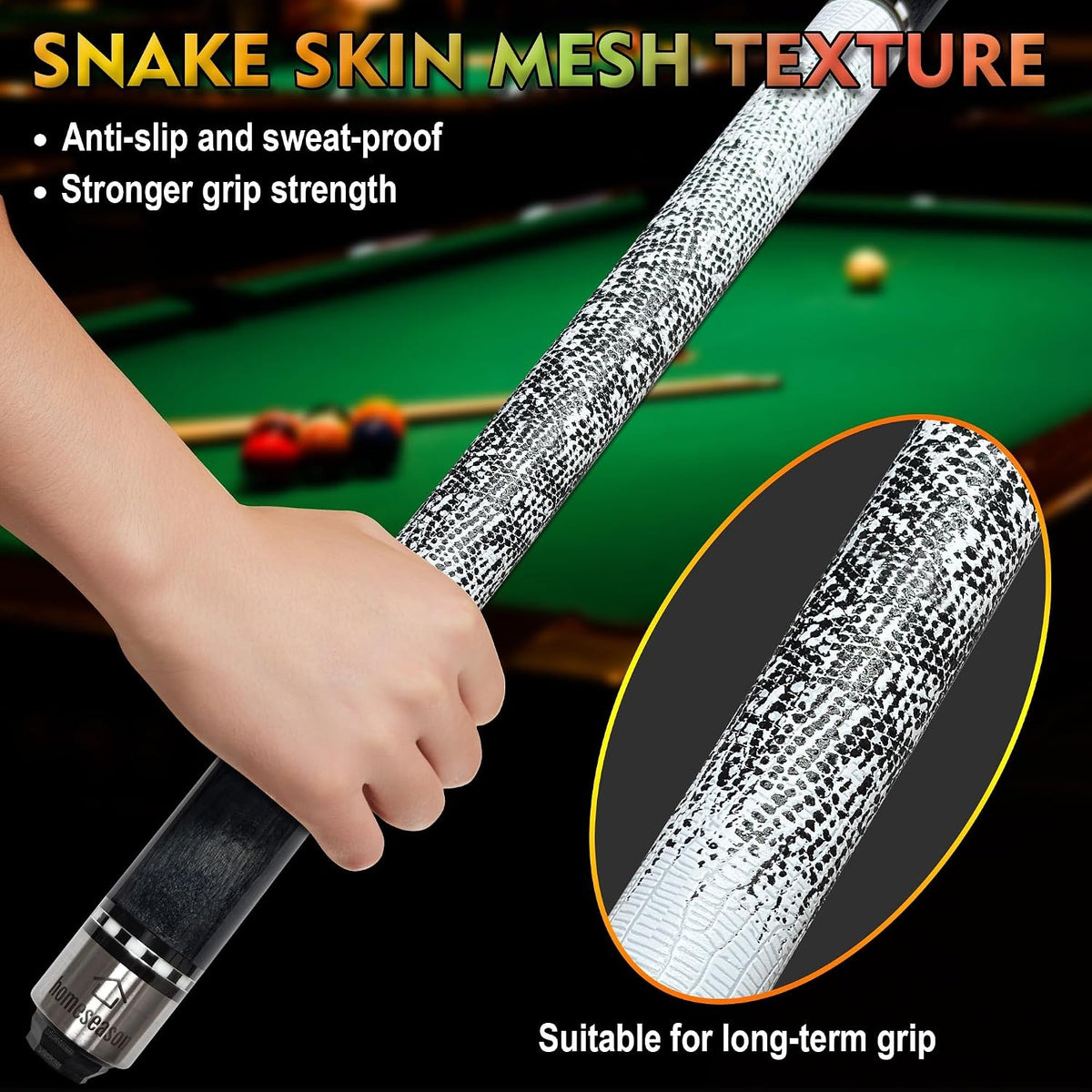 58" Canadian Maple Pool Cue with 13mm Tip, 21oz Low Deflection Two-Piece + Cue Case