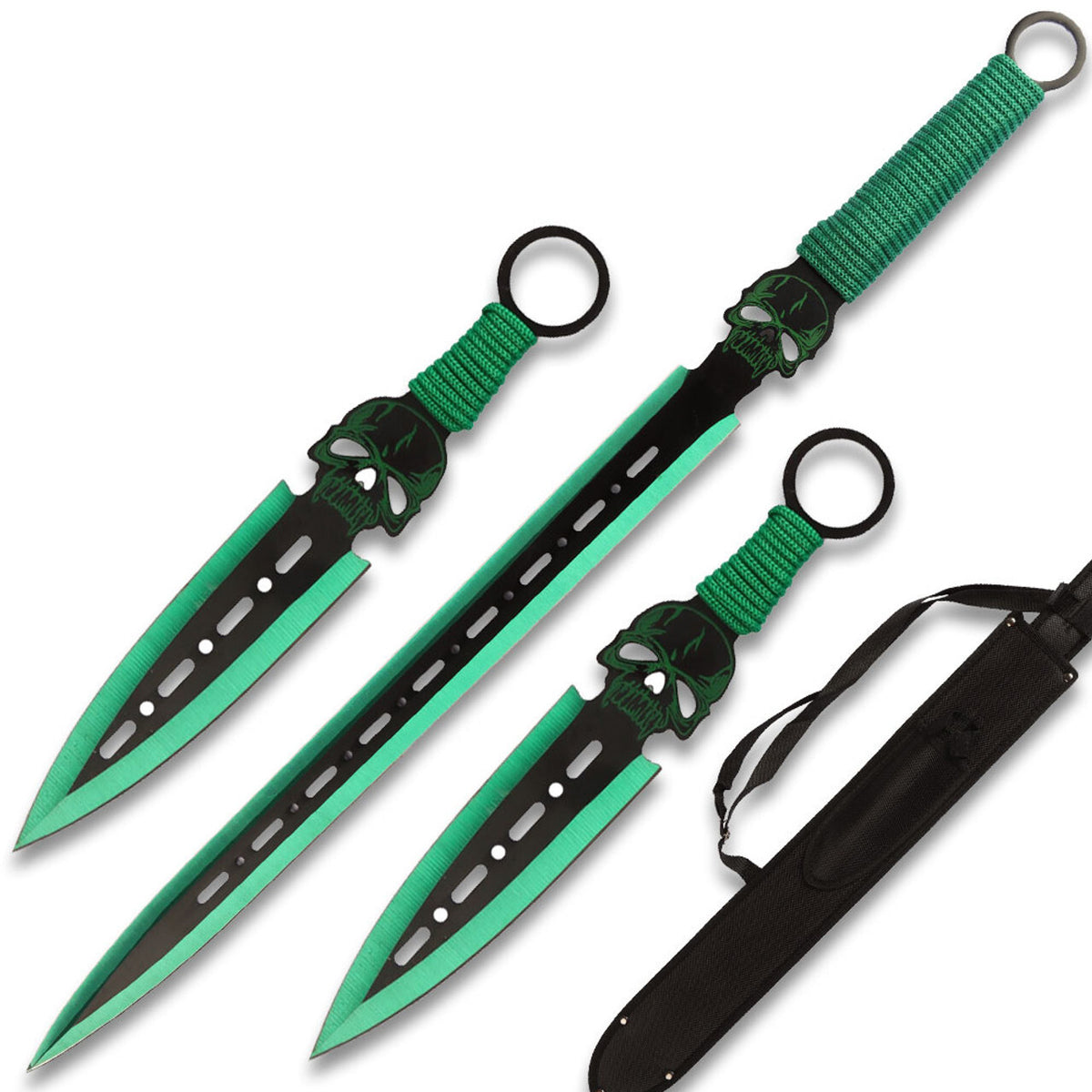 26.5-Inch Green Demon Warrior Sword with 2 Set