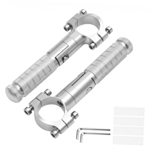 1.25 Inch Folding Motorcycle Footrest Pegs for Harley, Honda, Yamaha & ATV - Silver