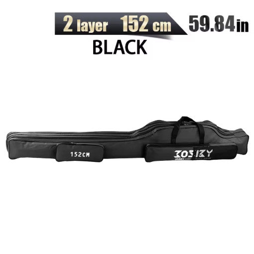 Foldable Fishing Rod Storage Bag Case 122/152/182cm with Multiple Compartments