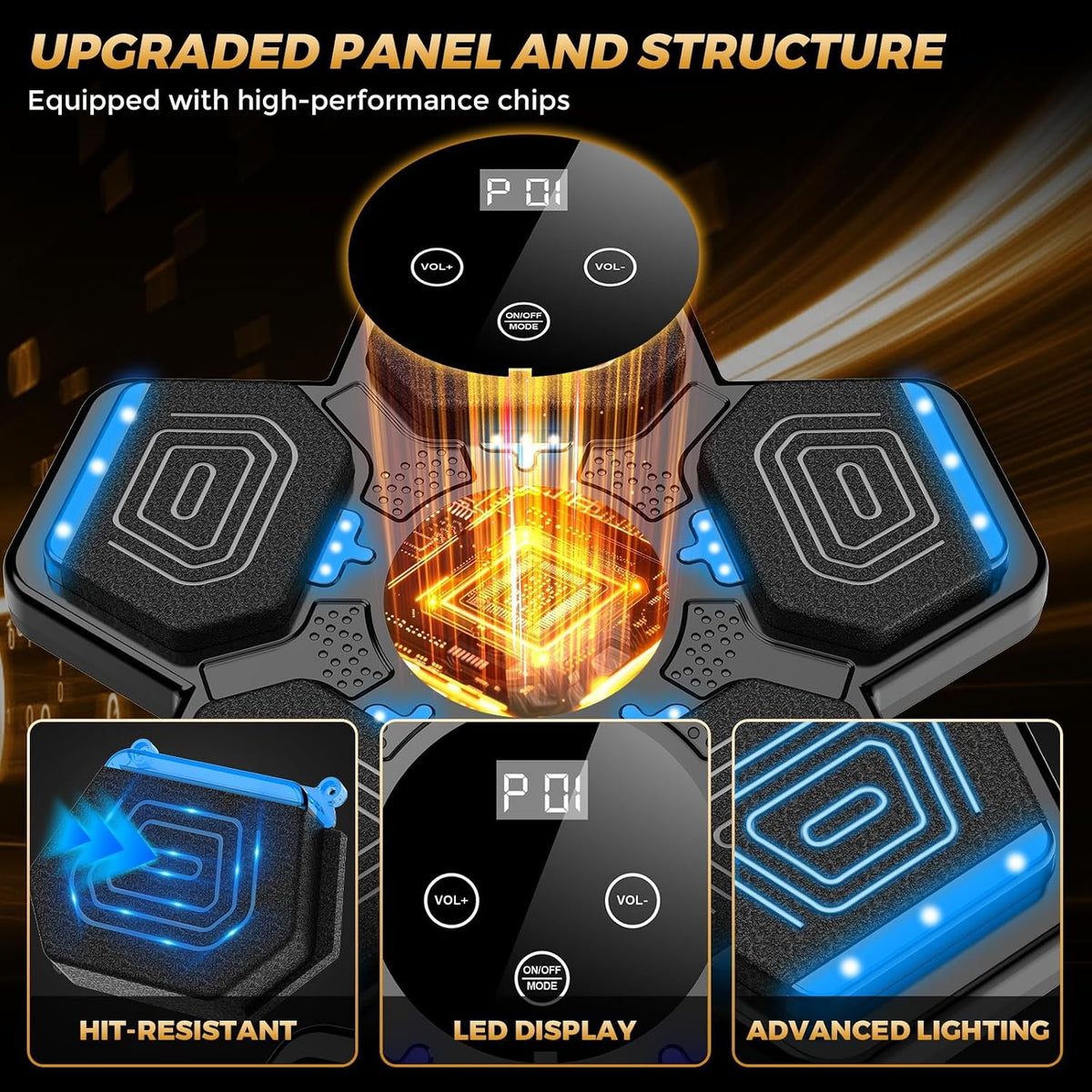 Music Boxing Machine for Adults and Kids - Bluetooth Punching Trainer with Gloves