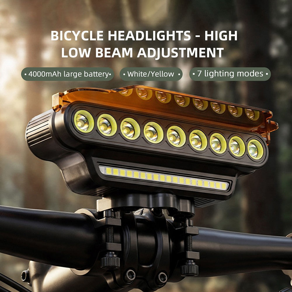 4000mAh Waterproof USB Rechargeable Bike Headlight with Remote Control