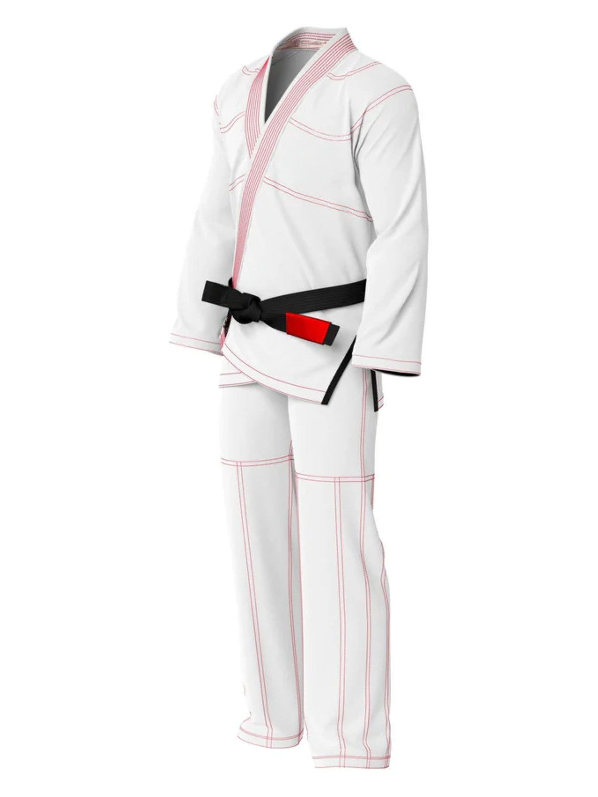 Martial Sports Premium Brazilian Jiu Jitsu Gi - White Pink, Free Belt & Shipping
