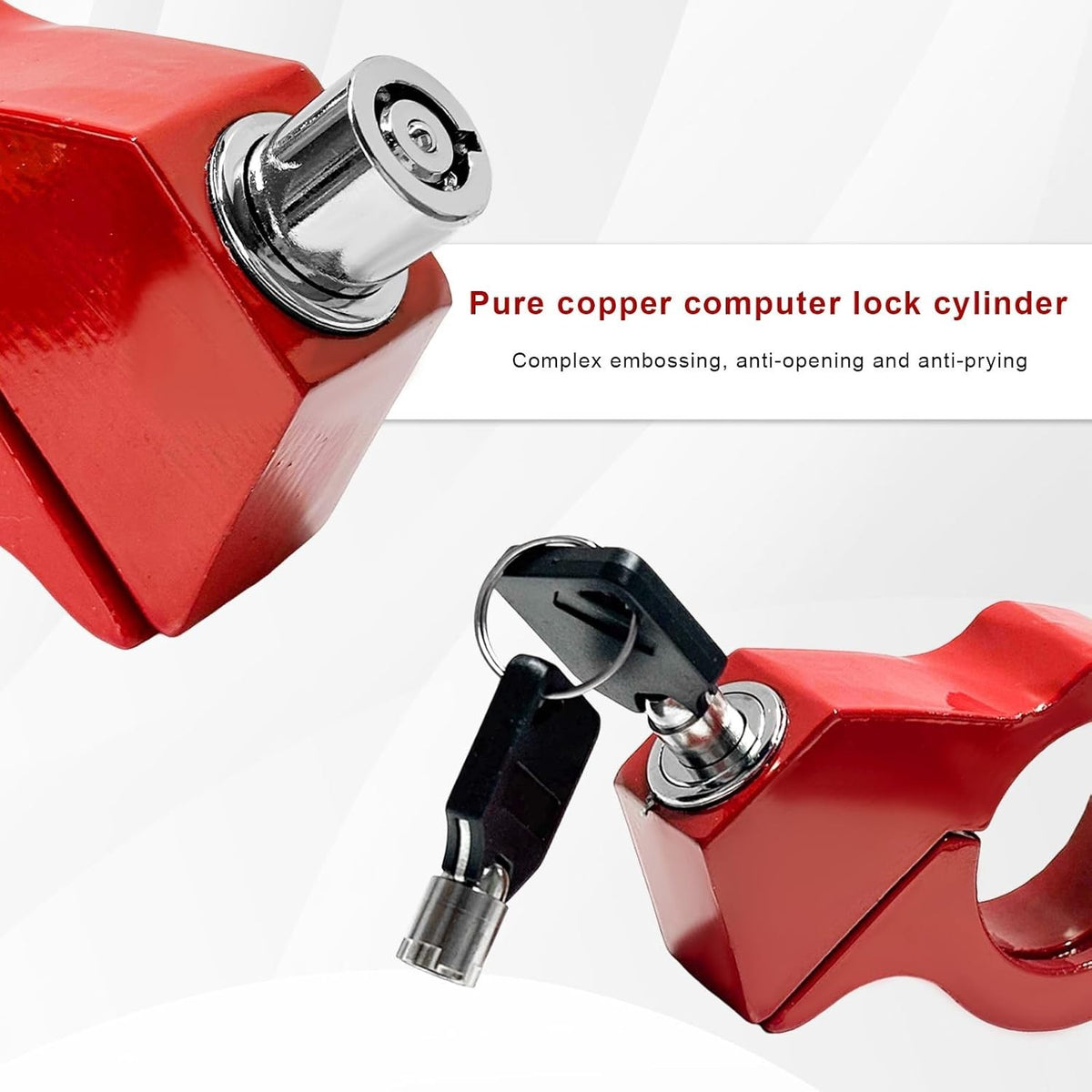 Motorcycle Handlebar & Brake Lock Anti-Theft Security Lock with Keys