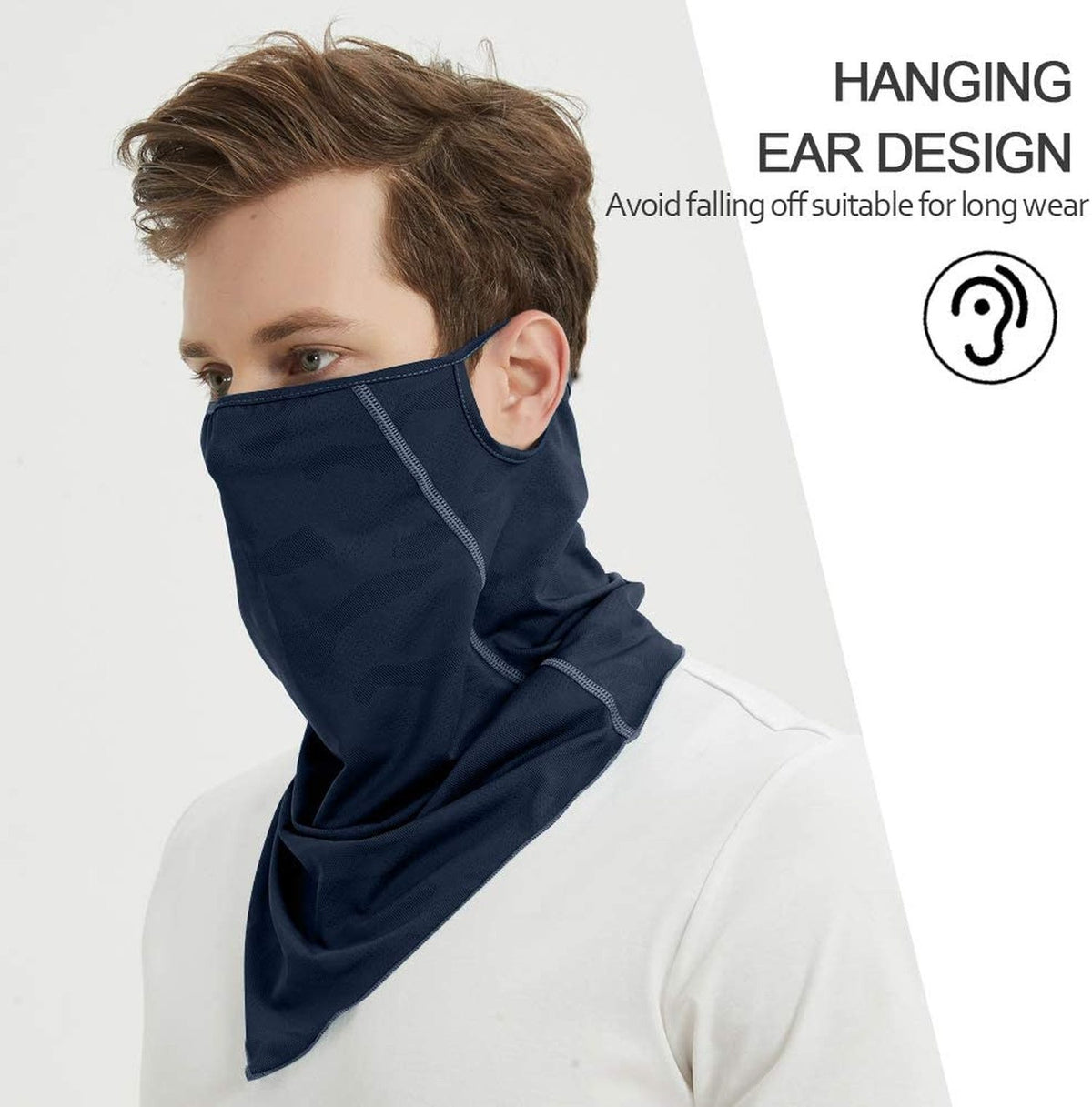 Breathable Reusable Face Mask Cover with Ear Loops and UV Protection