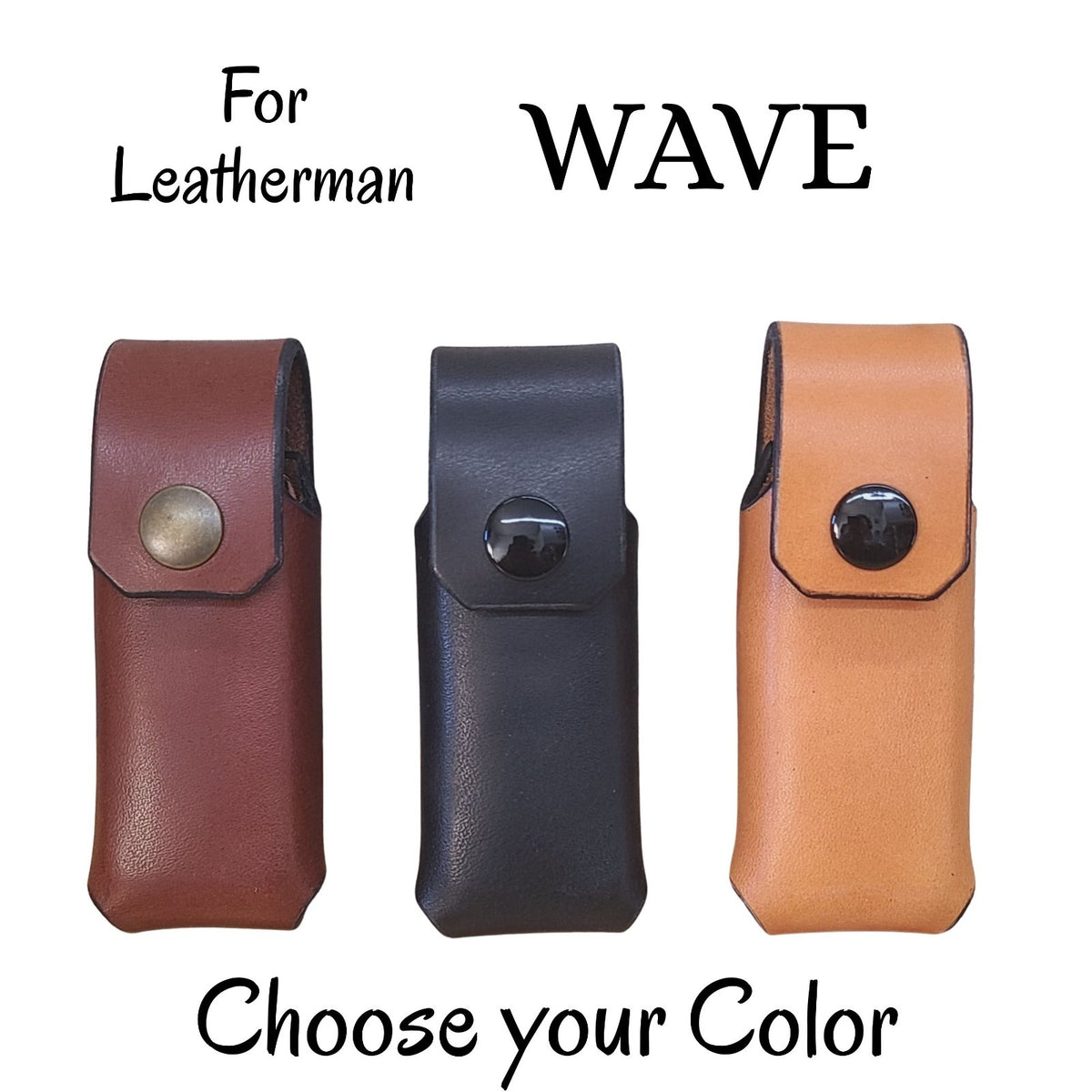 Leather Sheath for Leatherman WAVE - Handcrafted Leather Tool Case with Riveted Design - Multiple Colors