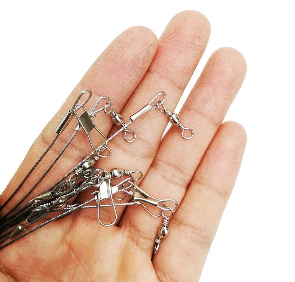 Saltwater Fishing Wire Leaders for Bottom Rigs 10pcs - Heavy Duty Trolling & Pier Tackle