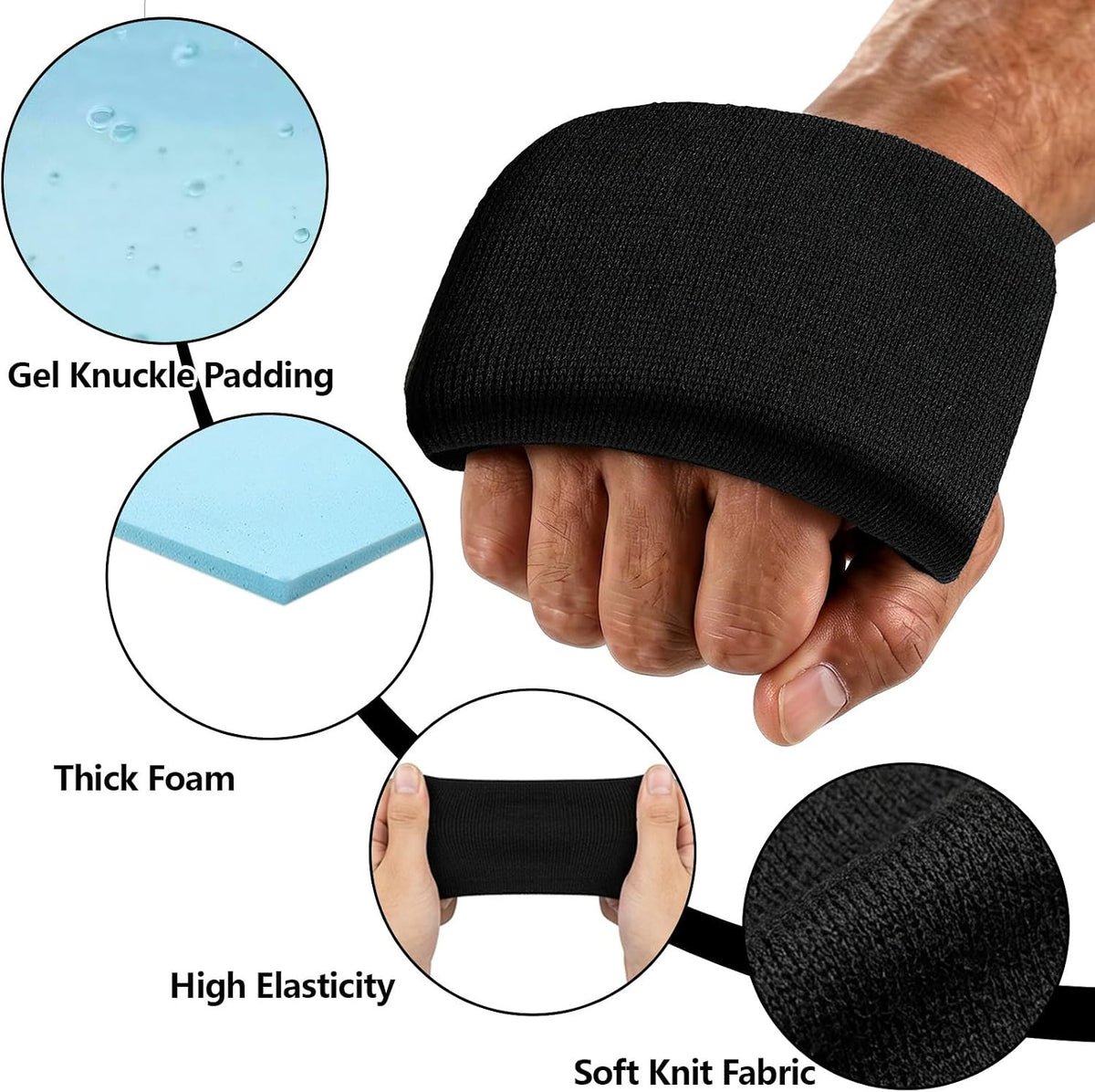 Boxing Knuckle Guards Gel Hand Wraps for Shock Absorption & Injury Prevention