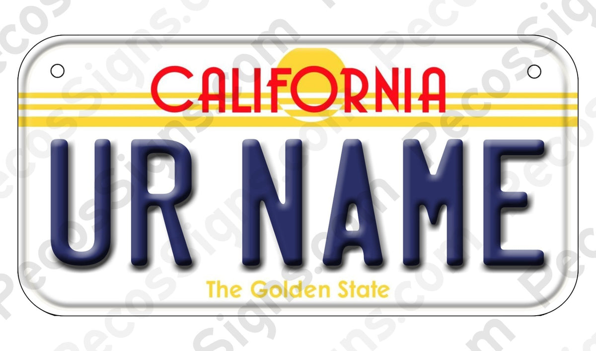 Custom Bicycle License Plate 6x3 Inch - UV Protected Flat Aluminum
