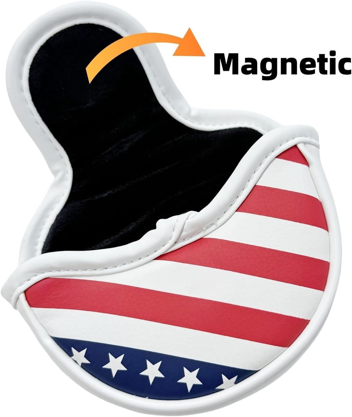Magnetic Golf Headcover for Mallet Putters USA Flag Design - Half Mallet